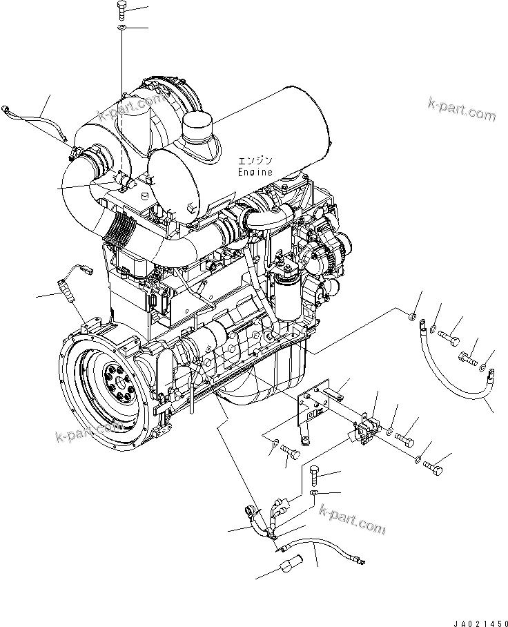Komatsu parts book diagram for WA320-5 S/N 60001-UP: ENGINE HARNESS (2/2) (STARTER HARNESS AND SENSOR)