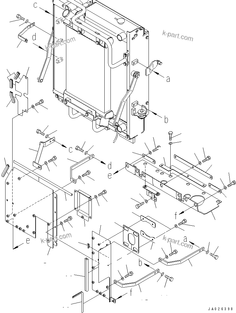 Komatsu parts book diagram for WA320-5 S/N 60001-UP: RADIATOR (BAFFLE)(#62359-)