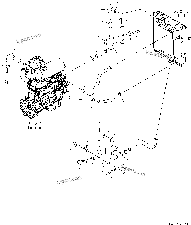 Komatsu parts book diagram for WA320-5 S/N 60001-UP: COOLING LINE(#62357-)