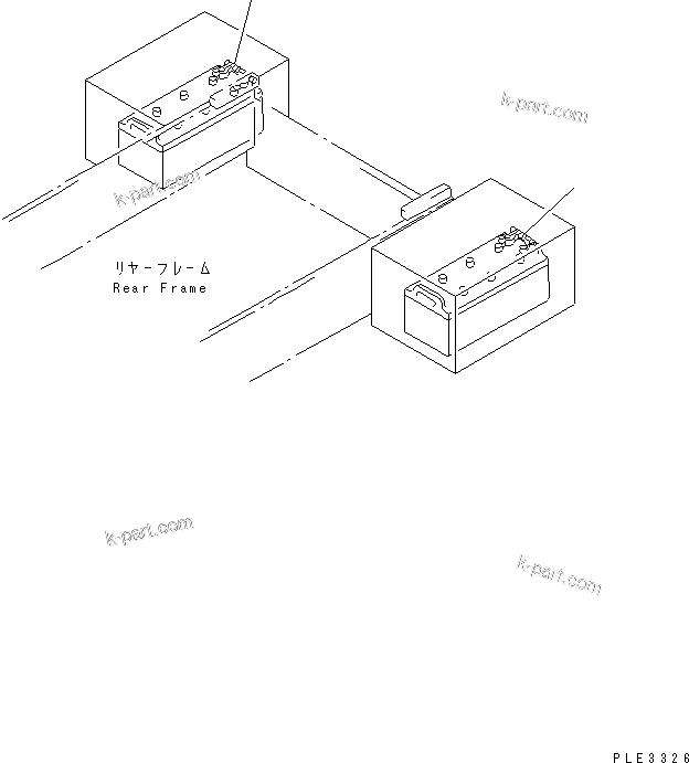 Komatsu parts book diagram for WA320-5 S/N 60001-UP: BATTERY (FOR EXCEPT JAPAN) (LARGE CAPACITY)