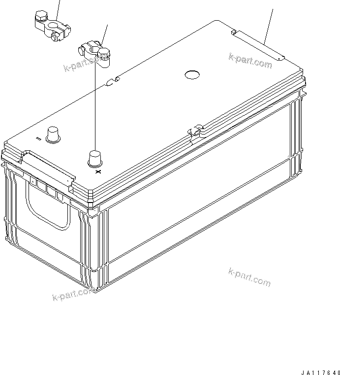 Komatsu parts book diagram for WA320-5 S/N 60001-UP: BATTERY (MAINTENANCE FREE)