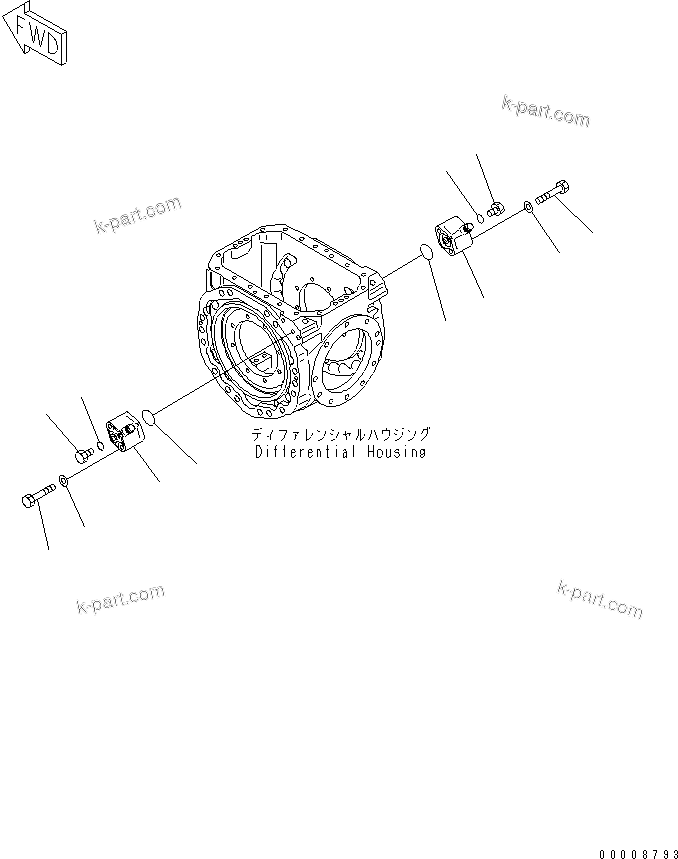 Komatsu parts book diagram for WA320-5 S/N 60001-UP: FRONT AXLE (SLACK ADJUSTER MOUNTING)