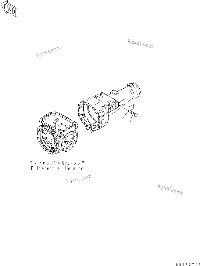 Komatsu parts book diagram for WA320-5 S/N 60001-UP: FRONT AXLE (PLATE)