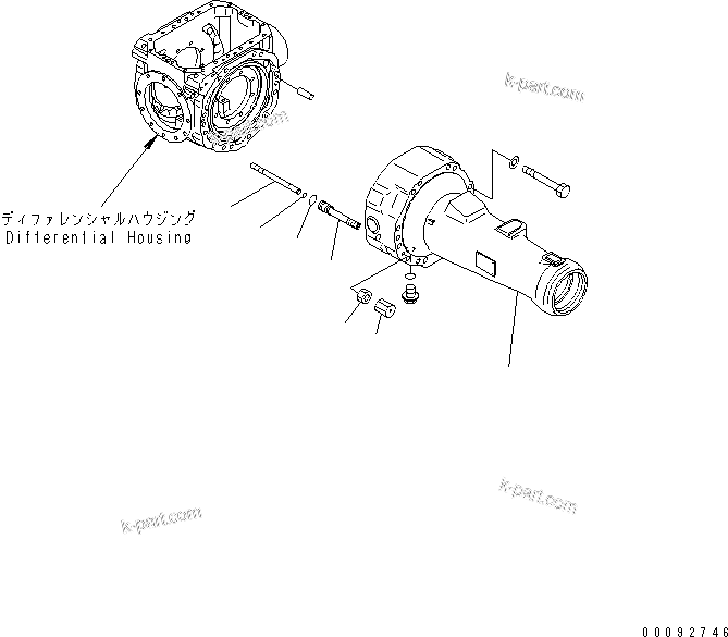 Komatsu parts book diagram for WA320-5 S/N 60001-UP: REAR AXLE (AXLE HOUSING) (L.H.)