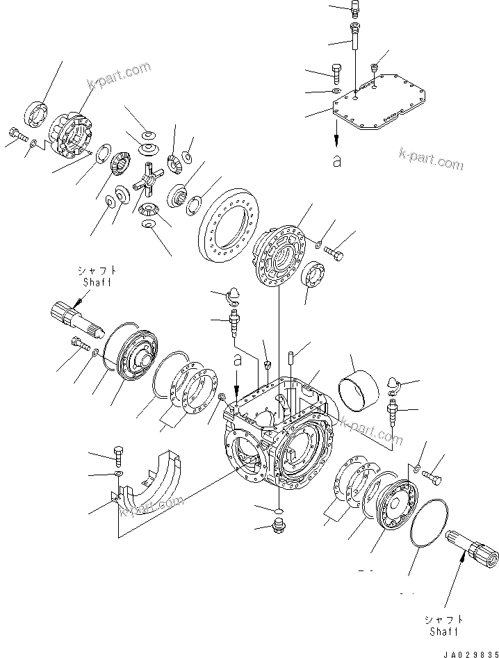 Komatsu parts book diagram for WA320-5 S/N 60001-UP: REAR AXLE (DIFFERENTIAL 2/2)