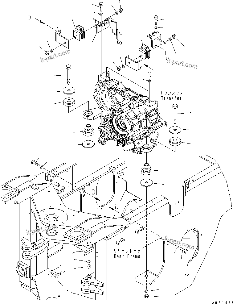 Komatsu parts book diagram for WA320-5 S/N 60001-UP: TRANSFER MOUNT