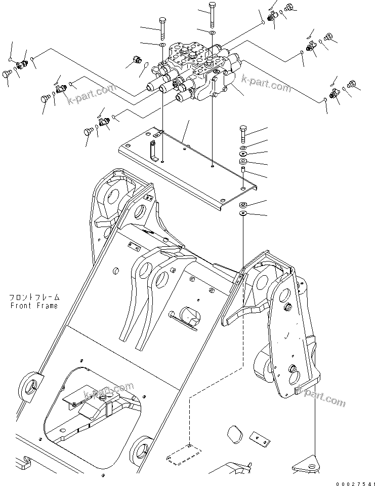 Komatsu parts book diagram for WA320-5 S/N 60001-UP: MAIN VALVE (FOR 3-SPOOL VALVE)