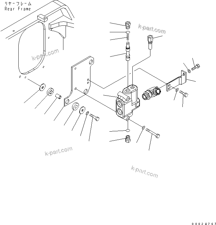 Komatsu parts book diagram for WA320-5 S/N 60001-UP: STEERING VALVE