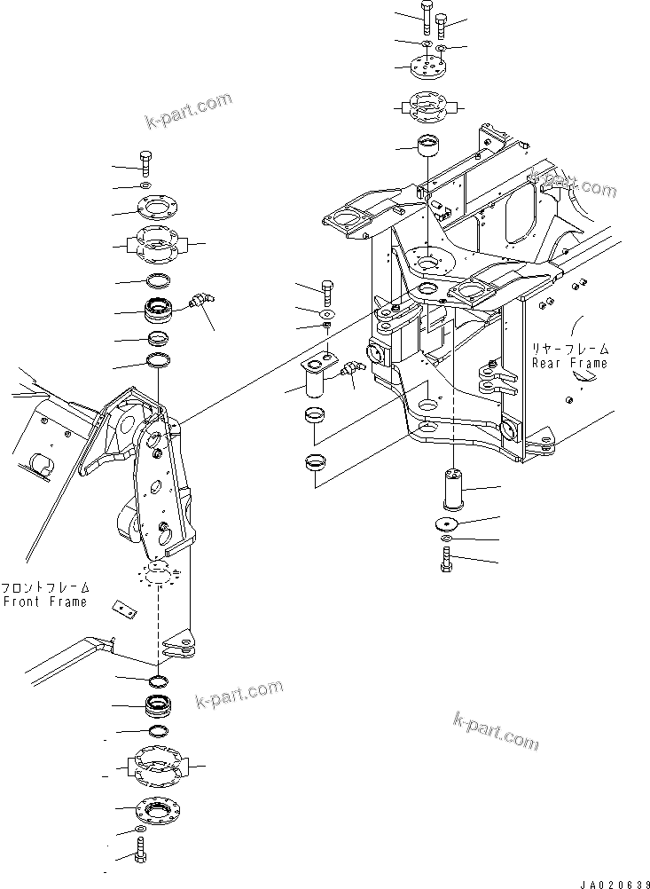 Komatsu parts book diagram for WA320-5 S/N 60001-UP: HINGE PIN(#60001-62441)