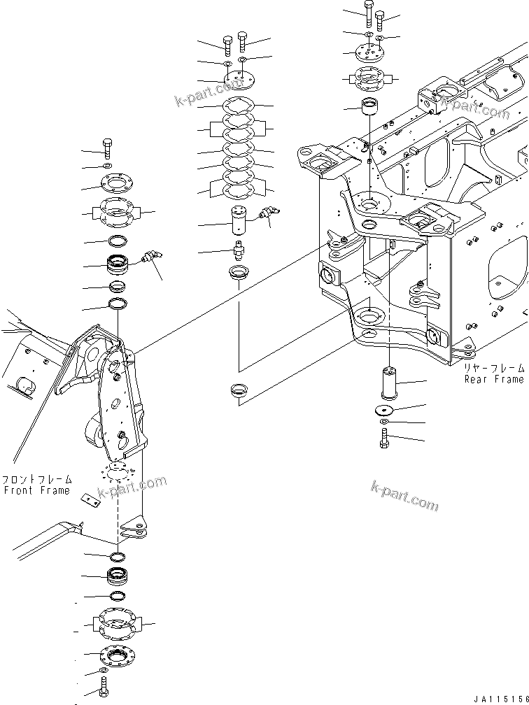 Komatsu parts book diagram for WA320-5 S/N 60001-UP: HINGE PIN(#62442-)