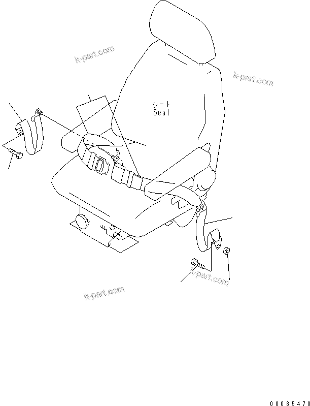 Komatsu parts book diagram for WA320-5 S/N 60001-UP: SEAT BELT (78 MM)(#61896-)