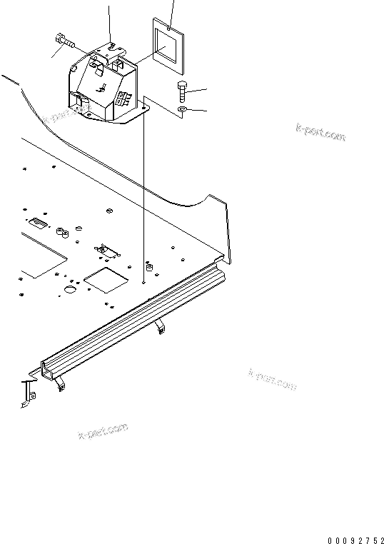 Komatsu parts book diagram for WA320-5 S/N 60001-UP: FLOOR (CONSOLE BOX) (L.H.) (WITHOUT AIR CONDITIONER)