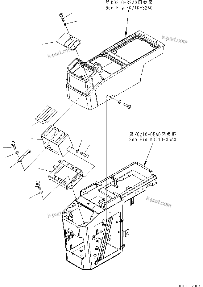Komatsu parts book diagram for WA320-5 S/N 60001-UP: FLOOR (COVER R.H.) (2-LEVER)