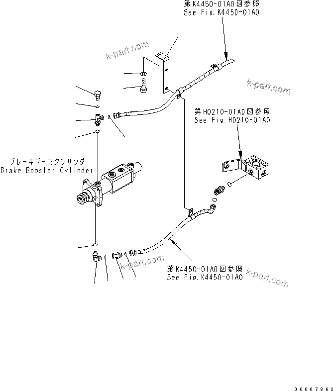 Komatsu parts book diagram for WA320-5 S/N 60001-UP: FLOOR (INCHING BRAKE)