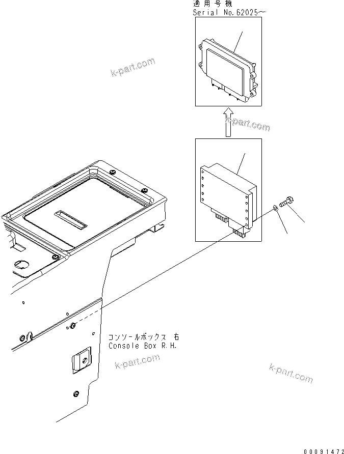 Komatsu parts book diagram for WA320-5 S/N 60001-UP: FLOOR (HST CONTROLLER) (FOR EXCEPT JAPAN)