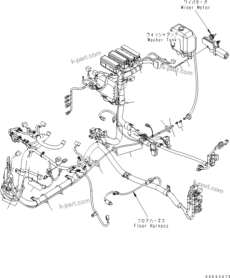 Komatsu parts book diagram for WA320-5 S/N 60001-UP: FLOOR (WASHER HOSE)(#61538-)