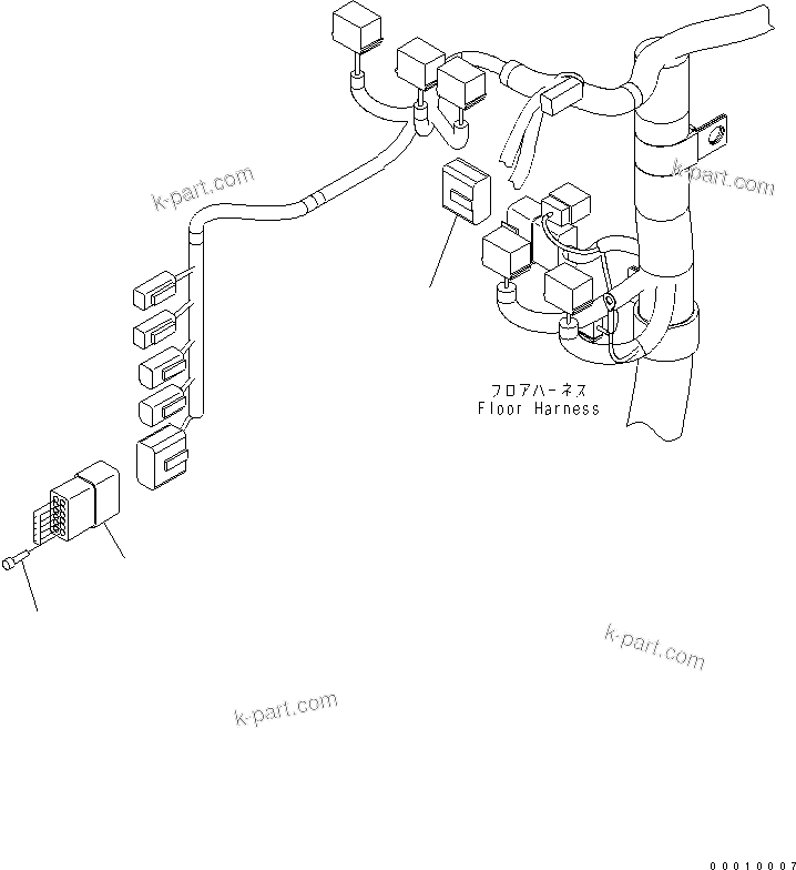 Komatsu parts book diagram for WA320-5 S/N 60001-UP: FLOOR (WIRING HARNESS) (PLUG) (FOR EXCEPT JAPAN)