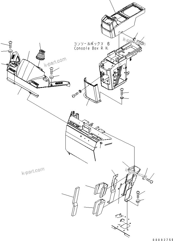 Komatsu parts book diagram for WA320-5 S/N 60001-UP: FLOOR (COVER) (FOR EXCEPT JAPAN)