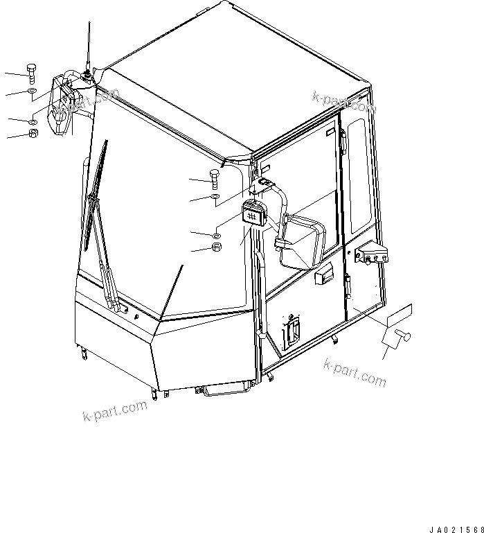 Komatsu parts book diagram for WA320-5 S/N 60001-UP: WORKING LAMP AND PLATE (FOR EXCEPT JAPAN)