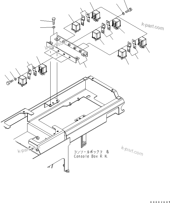 Komatsu parts book diagram for WA320-5 S/N 60001-UP: FLOOR (ELECTRICAL) (RELAY) (FOR EXCEPT JAPAN)
