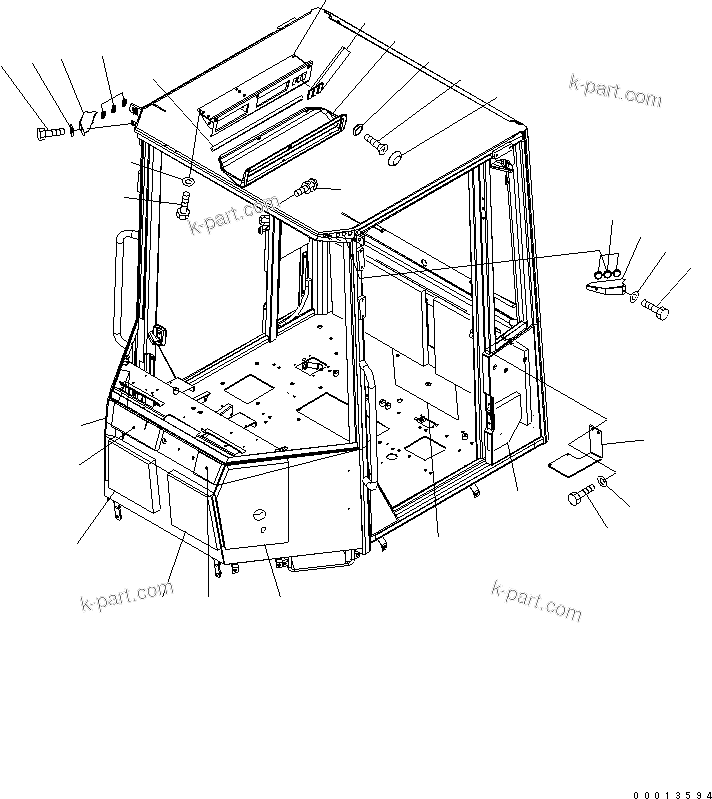 Komatsu parts book diagram for WA320-5 S/N 60001-UP: ROPS CAB (SHEET ? COVER) (FOR EXCEPT JAPAN)