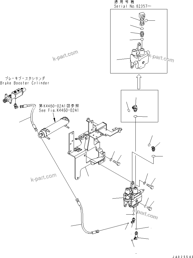 Komatsu parts book diagram for WA320-5 S/N 60001-UP: BRAKE CONTROL (CHARGE VALVE) (FOR EXCEPT JAPAN)