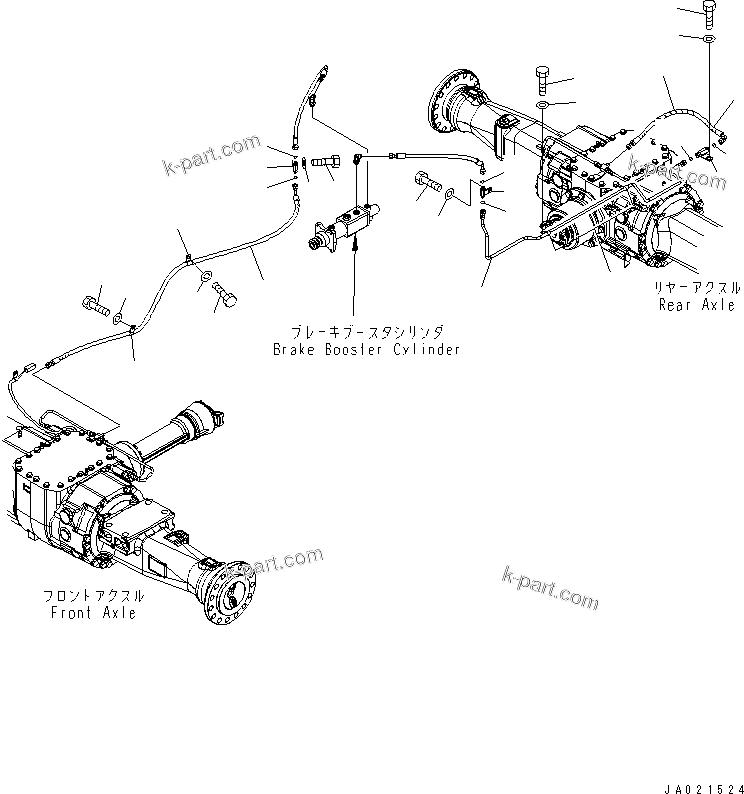 Komatsu parts book diagram for WA320-5 S/N 60001-UP: BRAKE CONTROL (BRAKE PIPING ? FAN MOTOR LINE)