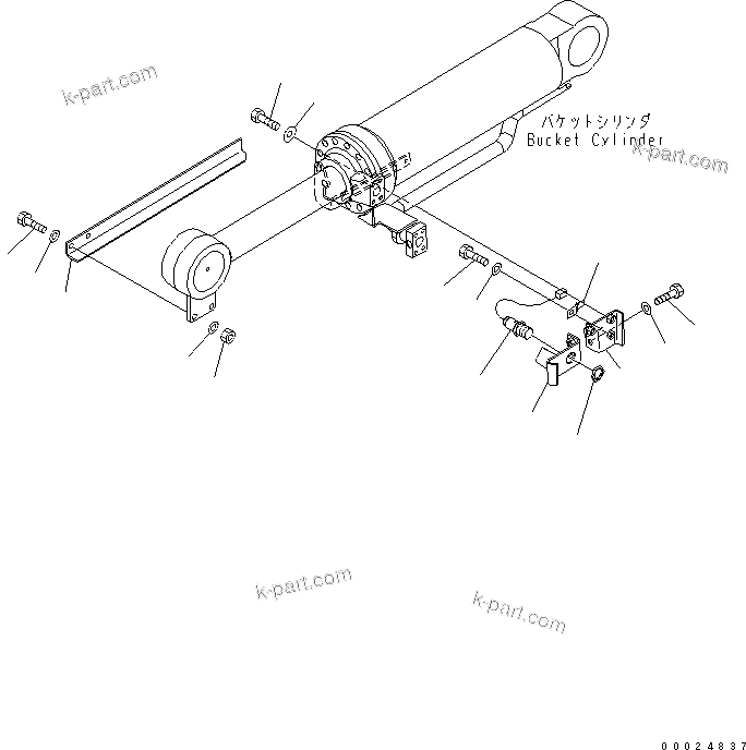 Komatsu parts book diagram for WA320-5 S/N 60001-UP: BUCKET POSITIONER