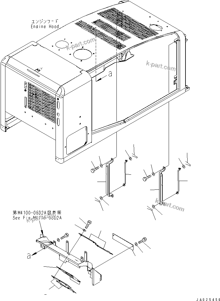 Komatsu parts book diagram for WA320-5 S/N 60001-UP: HOOD (DUCT SHEET) (WITH PRE-CLEANER AND OIL FILLER CAP LOCK AND COVER LOCK)(#62357-)