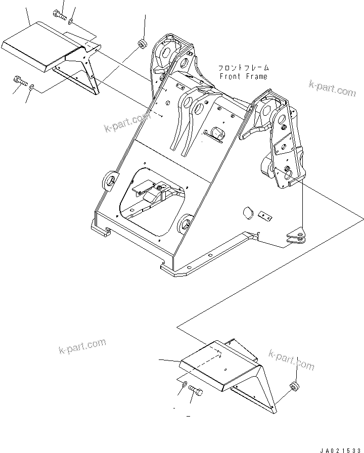 Komatsu parts book diagram for WA320-5 S/N 60001-UP: FRONT FENDER