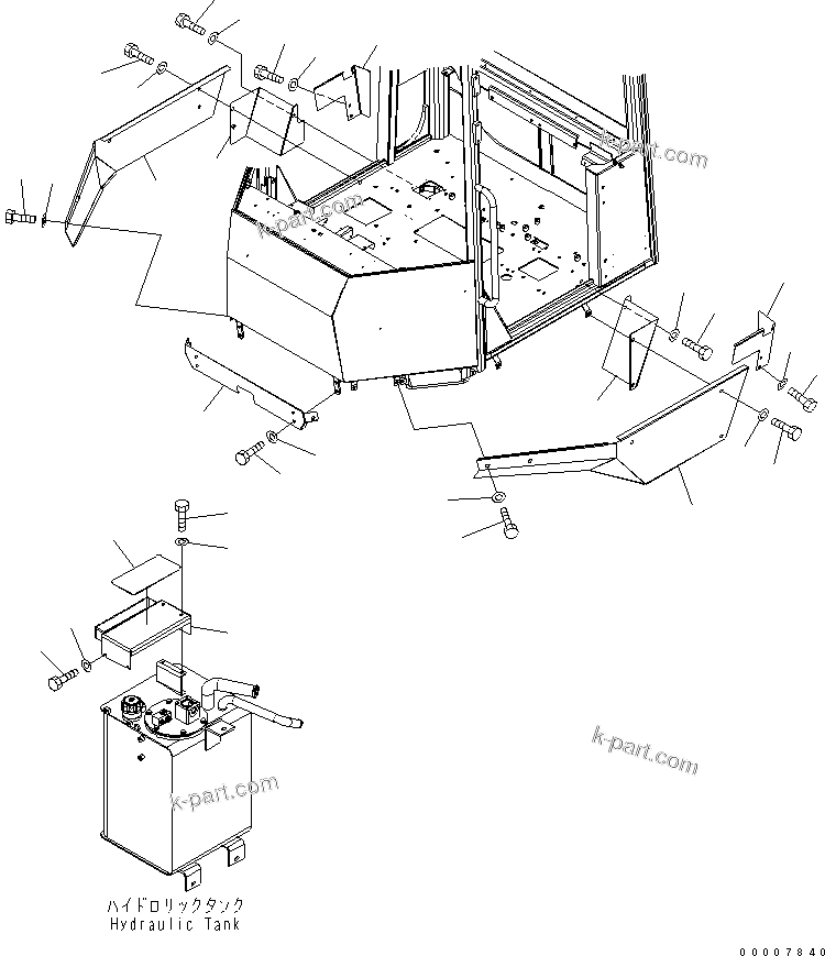 Komatsu parts book diagram for WA320-5 S/N 60001-UP: FLOOR COVER