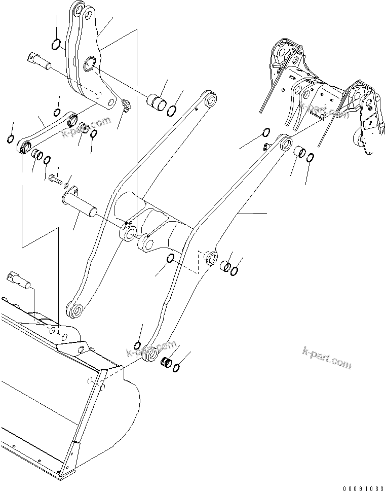 Komatsu parts book diagram for WA320-5 S/N 60001-UP: LIFT ARM AND BELL CRANK(#62021-)