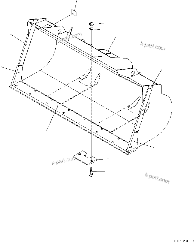 Komatsu parts book diagram for WA320-5 S/N 60001-UP: BUCKET 2.6M3 (WITH B.O.C. ? 2.8M3) (FOR EXCEPT JAPAN)