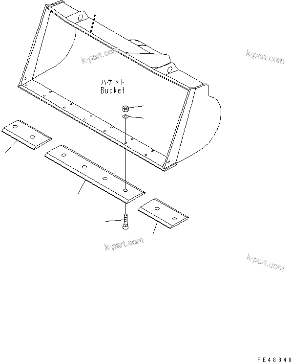 Komatsu parts book diagram for WA320-5 S/N 60001-UP: BOLT ON CUTTING EDGE (FOR EXCEPT JAPAN)