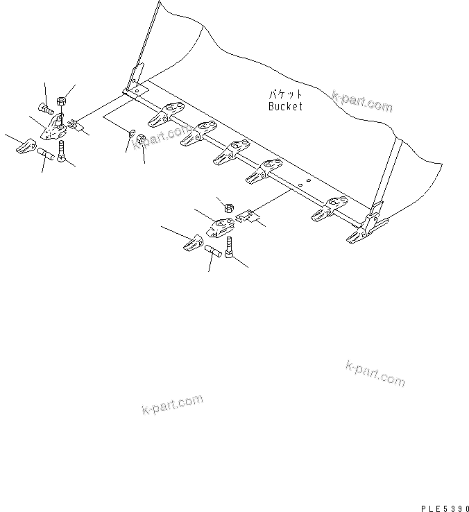Komatsu parts book diagram for WA320-5 S/N 60001-UP: TOOTH (TIP TYPE)