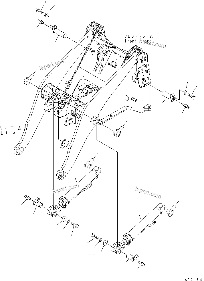 Komatsu parts book diagram for WA320-5 S/N 60001-UP: LIFT CYLINDER