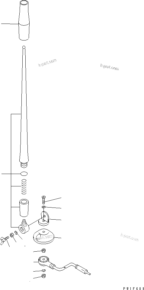 Komatsu parts book diagram for WA320-5 S/N 60001-UP: RUBBER ANTENNA(#61262-)