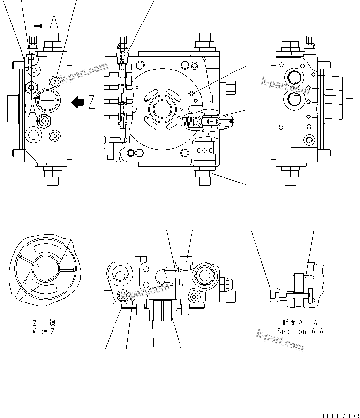 Komatsu parts book diagram for WA320-5 S/N 60001-UP: PUMP (5/12)(#60001-60086)