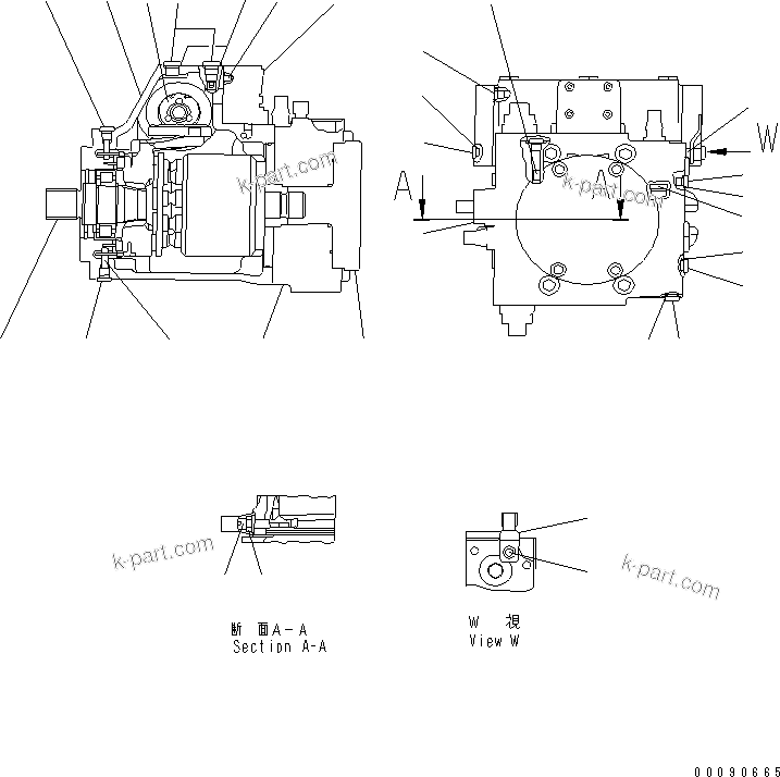 Komatsu parts book diagram for WA320-5 S/N 60001-UP: PUMP (17/17)(#60087-62461)
