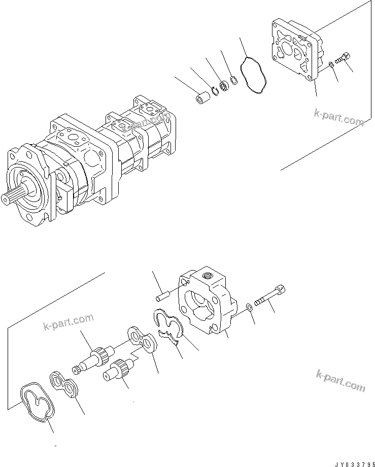 Komatsu parts book diagram for WA320-5 S/N 60001-UP: TORQUE CONVERTER AND PPC PUMP (4/4)