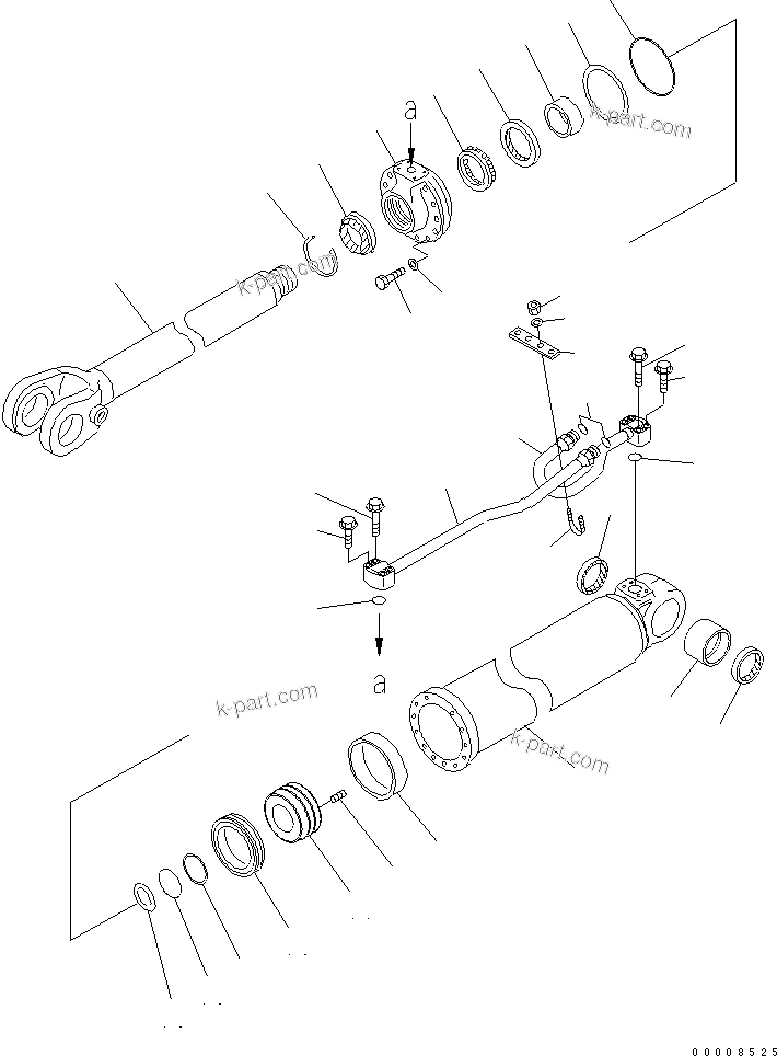 Komatsu parts book diagram for WA320-5 S/N 60001-UP: LIFT CYLINDER