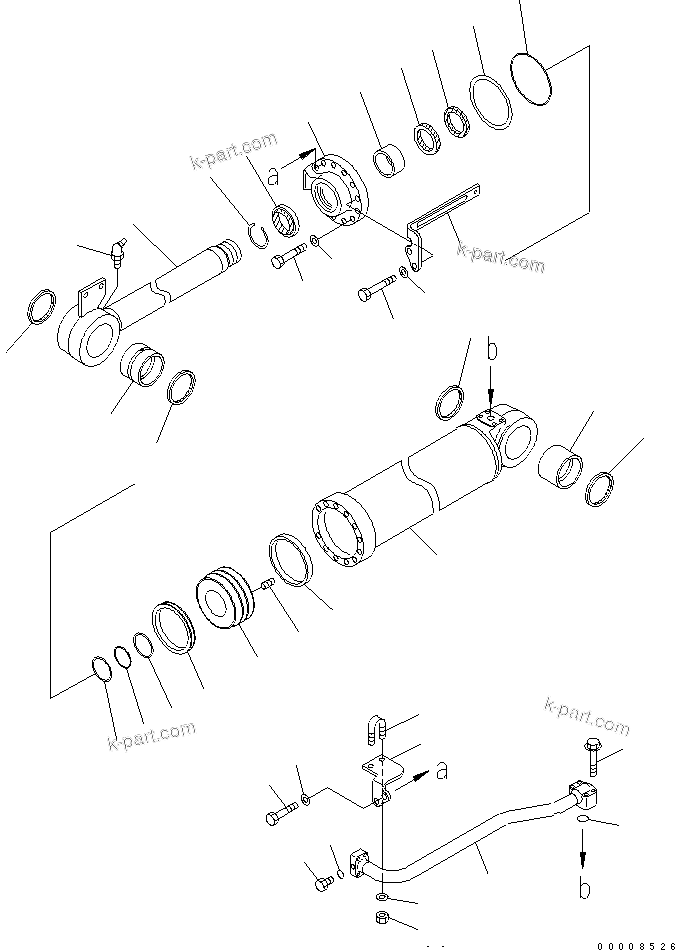 Komatsu parts book diagram for WA320-5 S/N 60001-UP: BUCKET CYLINDER