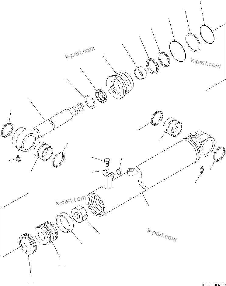 Komatsu parts book diagram for WA320-5 S/N 60001-UP: STEERING CYLINDER