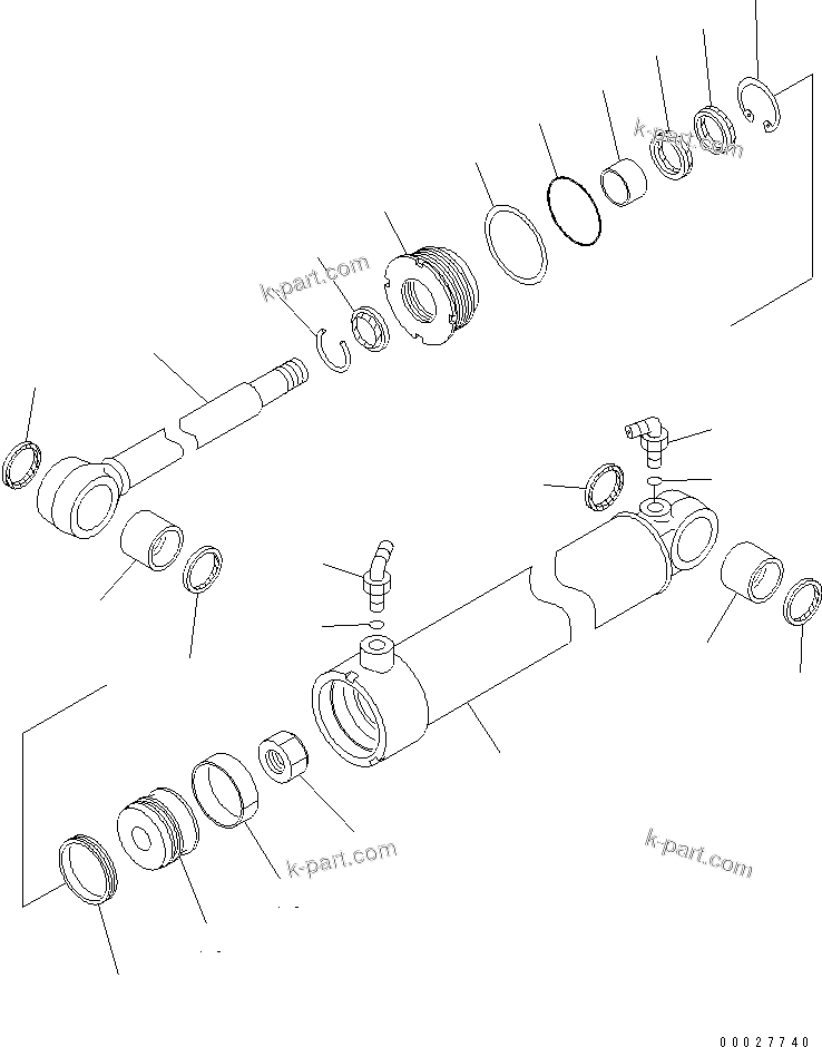 Komatsu parts book diagram for WA320-5 S/N 60001-UP: GRAPPLE CYLINDER