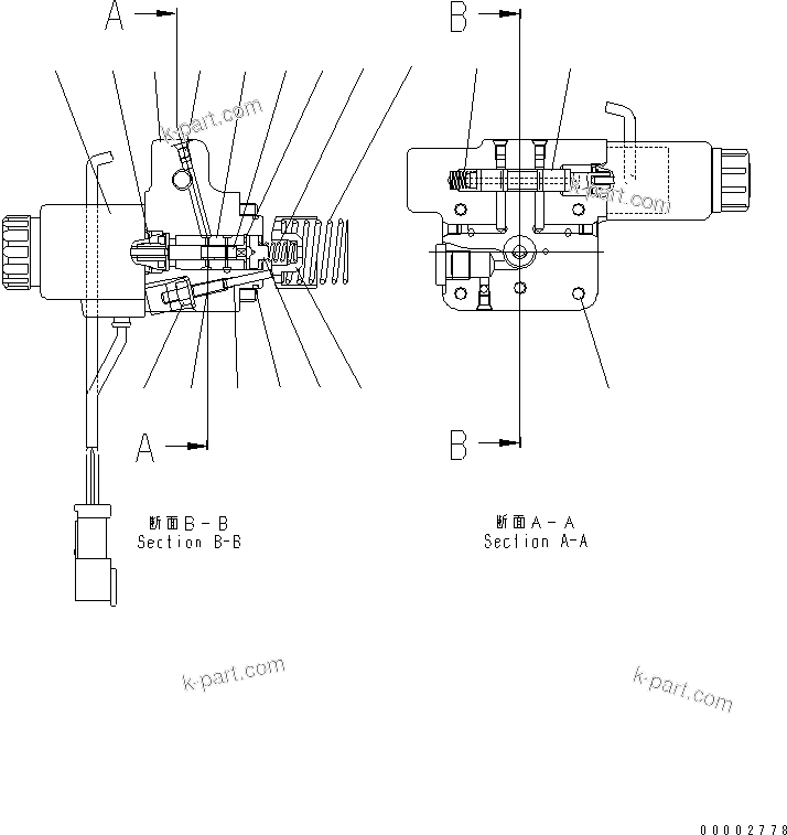 Komatsu parts book diagram for WA320-5 S/N 60001-UP: MOTOR (5/7)(#60001-62020)