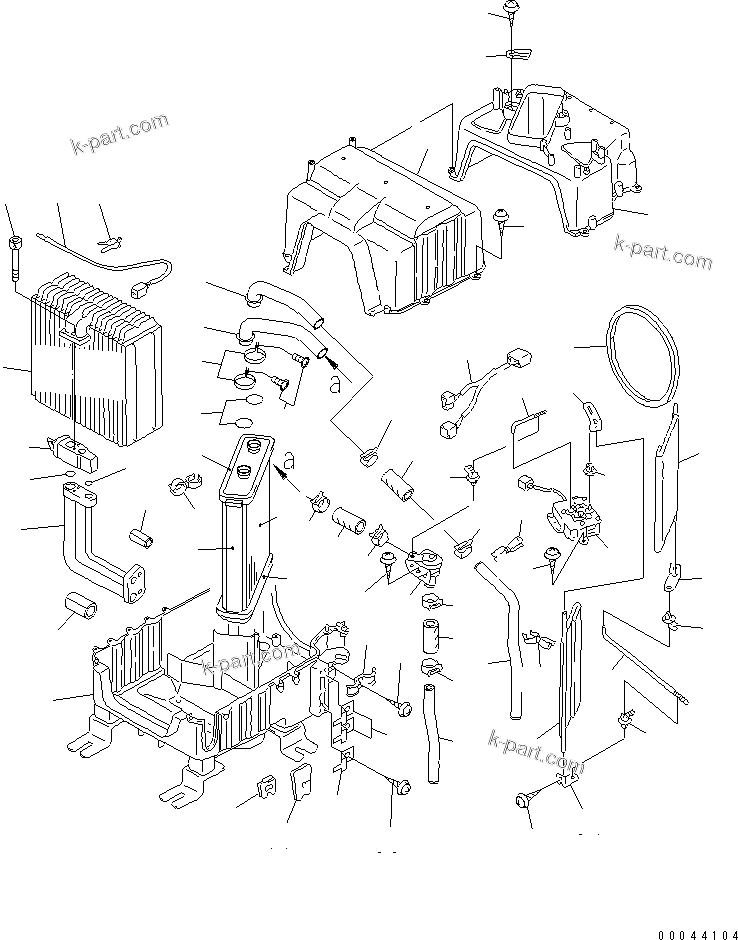 Komatsu parts book diagram for WA320-5 S/N 60001-UP: AIR CONDITIONER UNIT (1/2) COOLING (INNER PARTS)