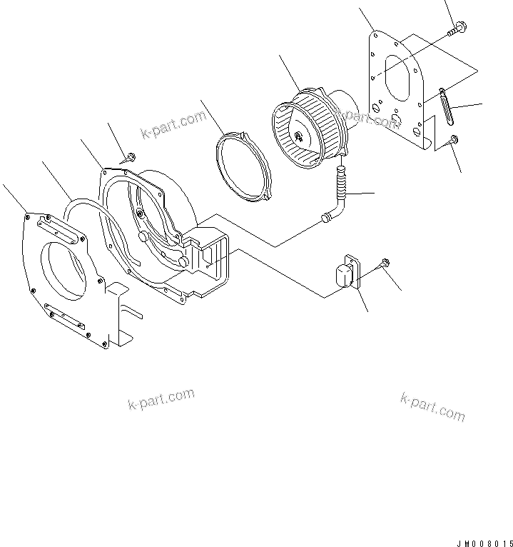 Komatsu parts book diagram for WA320-5 S/N 60001-UP: HEATER UNIT (INNER PARTS) (2/2)