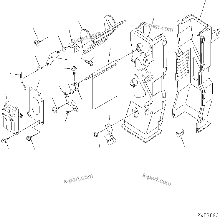 Komatsu parts book diagram for WA320-5 S/N 60001-UP: AIR DUCT (INNER PARTS)
