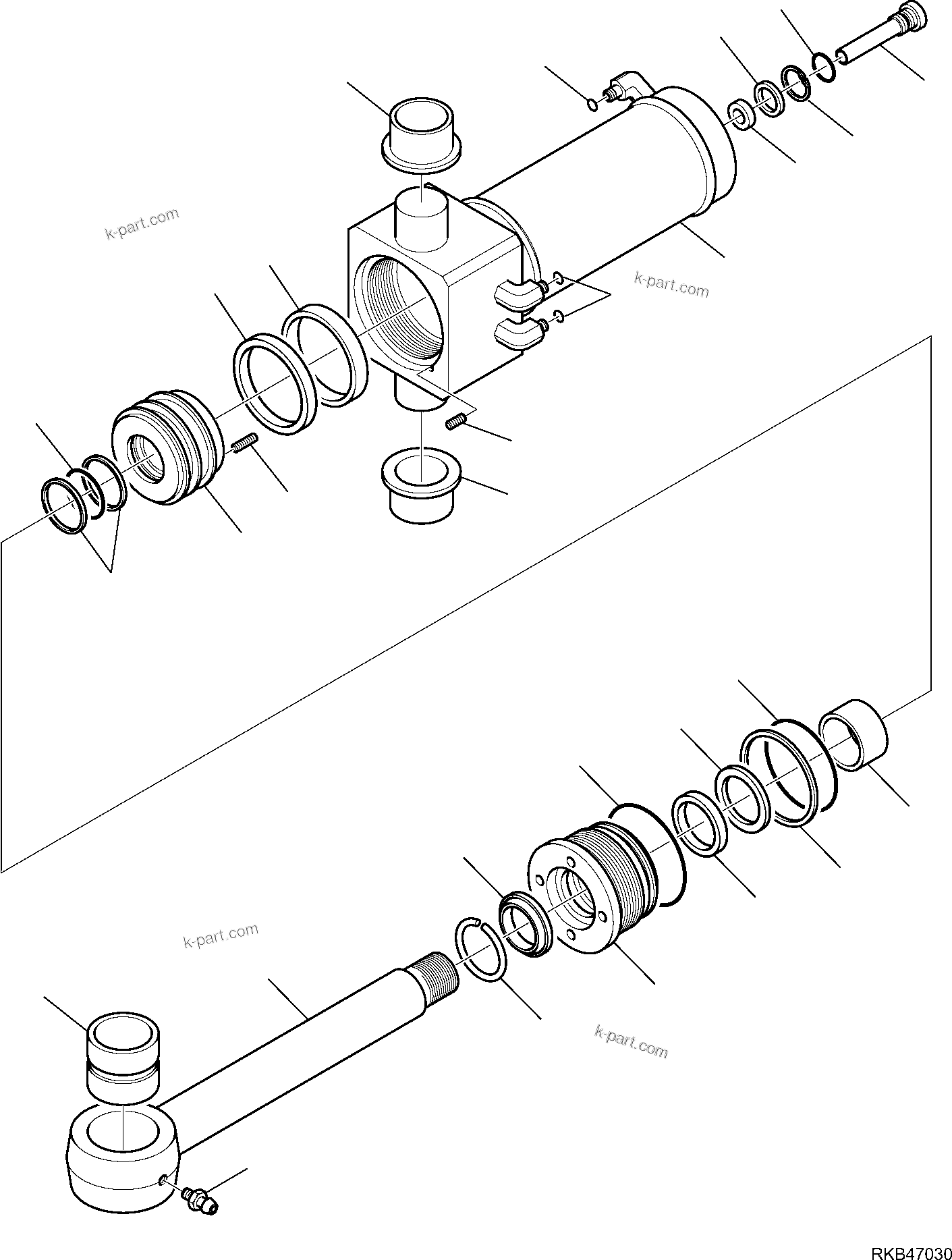 Komatsu parts book diagram for WB97S-8E0 S/N F45003 AND UP: MECHANICAL SLIDING PLATE, BOOM SWING CYLINDER