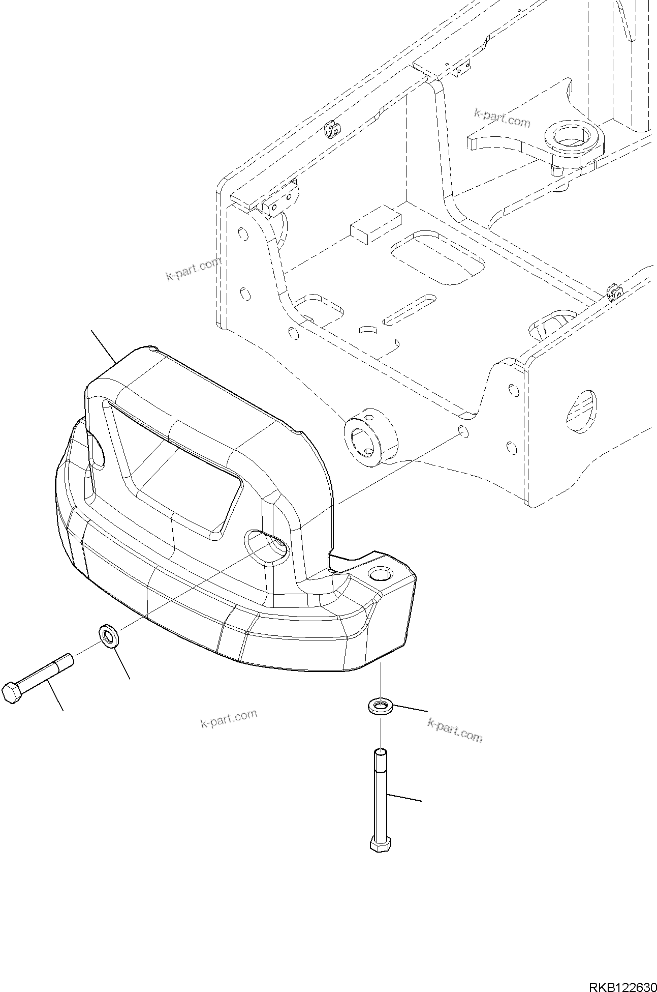 Komatsu parts book diagram for WB97S-8E0 S/N F45003 AND UP: COUNTER WEIGHT (170 KG)
